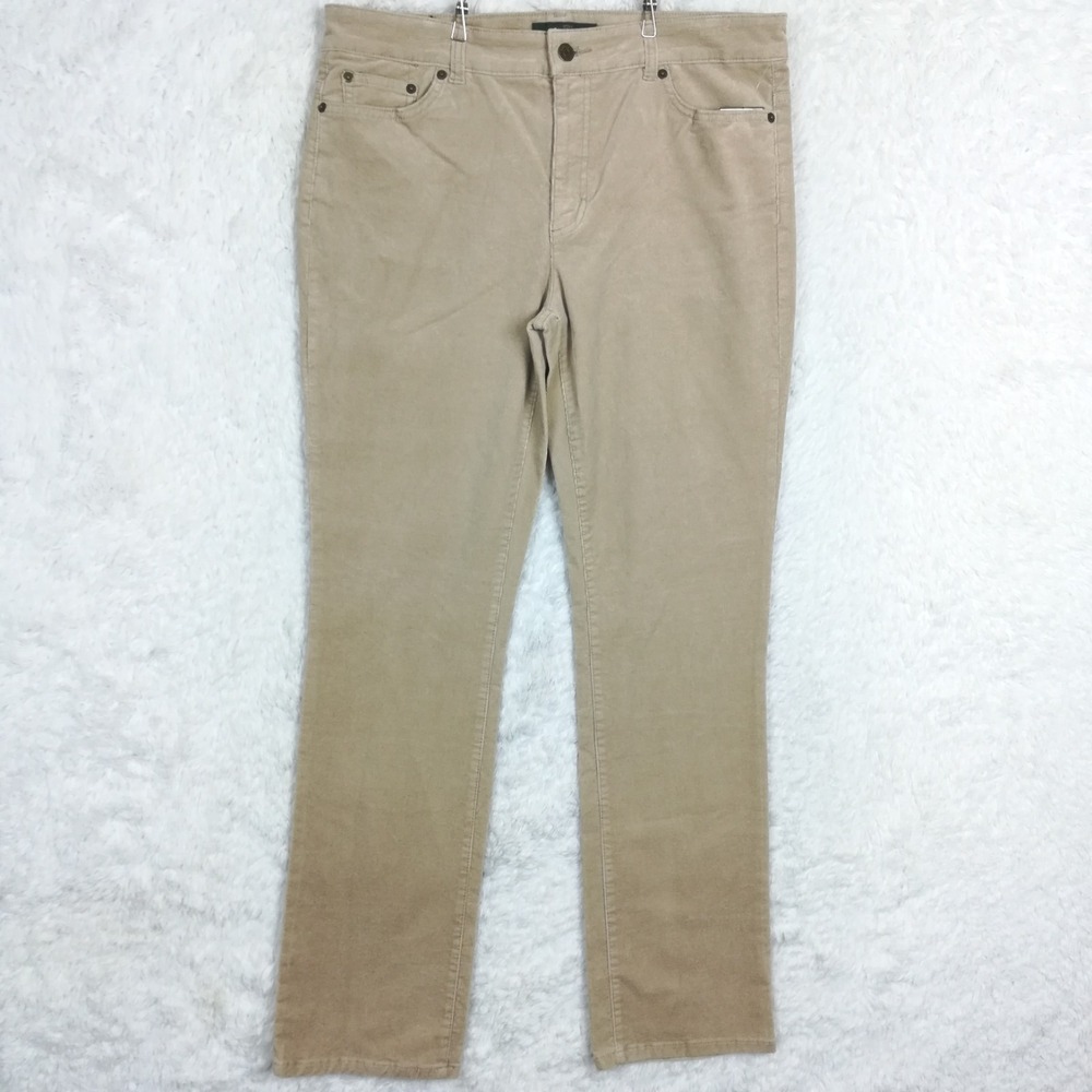 Lauren Jeans‎ Co Ralph Womens Pants Boot Cut Corduroy Beige Tan High Rise 12 New